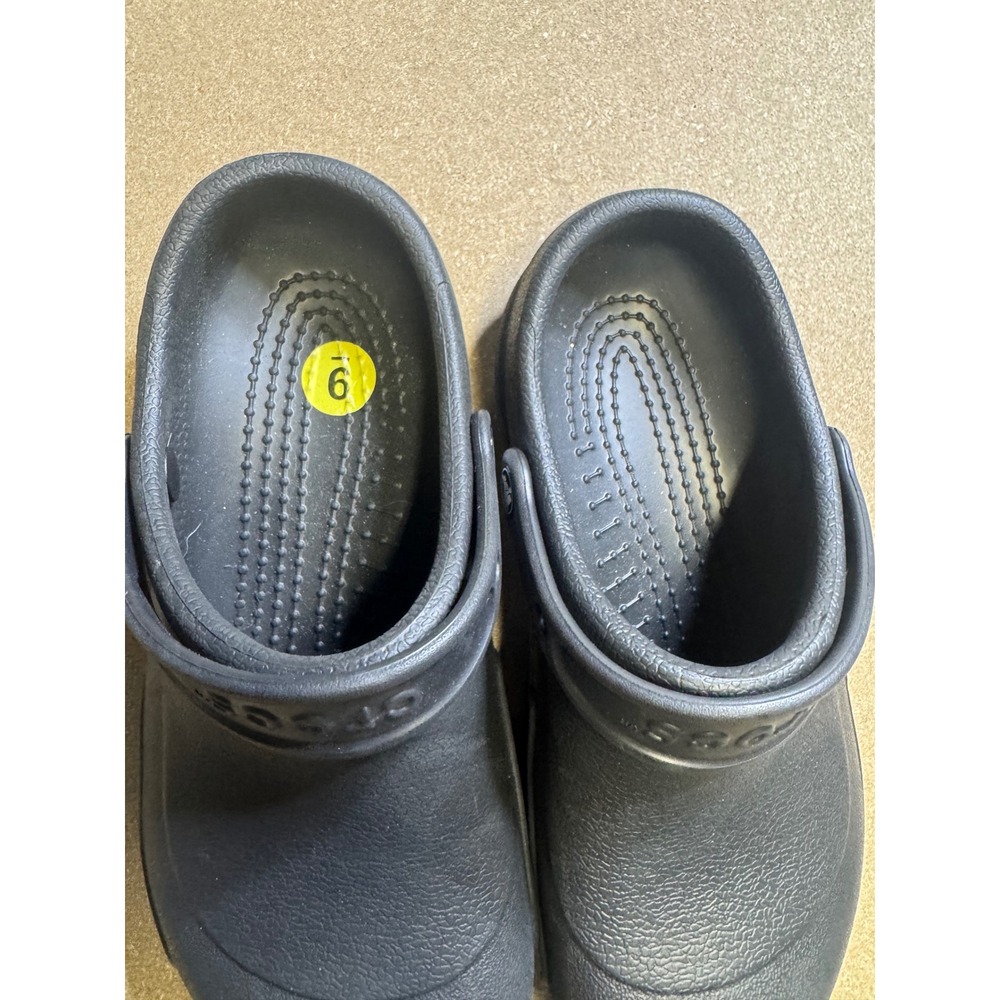 Crocs Bistro Clogs Black Slip Resistant Work Shoes Mens‎ 7 Womens 9 10075 - Picture 5 of 6